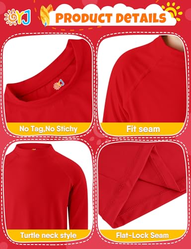 Image of Boys Swim Shirt Long Sleeve Rash Guard UPF+ 50 Quick Dry Water Rashguard for Kids Toddler Swim Wear Top for Surfing Boys Bathing Shirt 3T Red