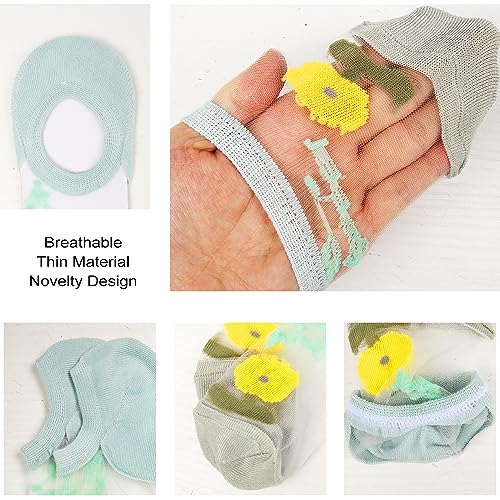 Image of Benefeet Sox Sheer No Show Socks for Women Girls Lace Mesh Low Cut Liner Socks Ultra Thin Nylon Invisible No See Footies Sock