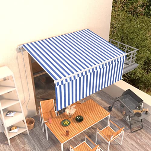 Vidaxl Automatic Retractable Awning Home Garden Outdoor Yard Lawn Terrace Backyard Balcony Patio Folding Arm Awning With Blind 16.4'X9.8' Anthracite #TOP2