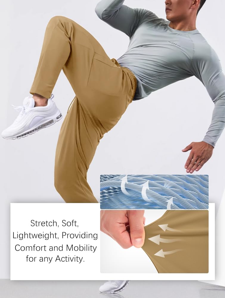 Men's Sweatpants with Zipper Pockets Joggers Athletic Running Workout Gym Stretch Tall Track Pants - Image 6