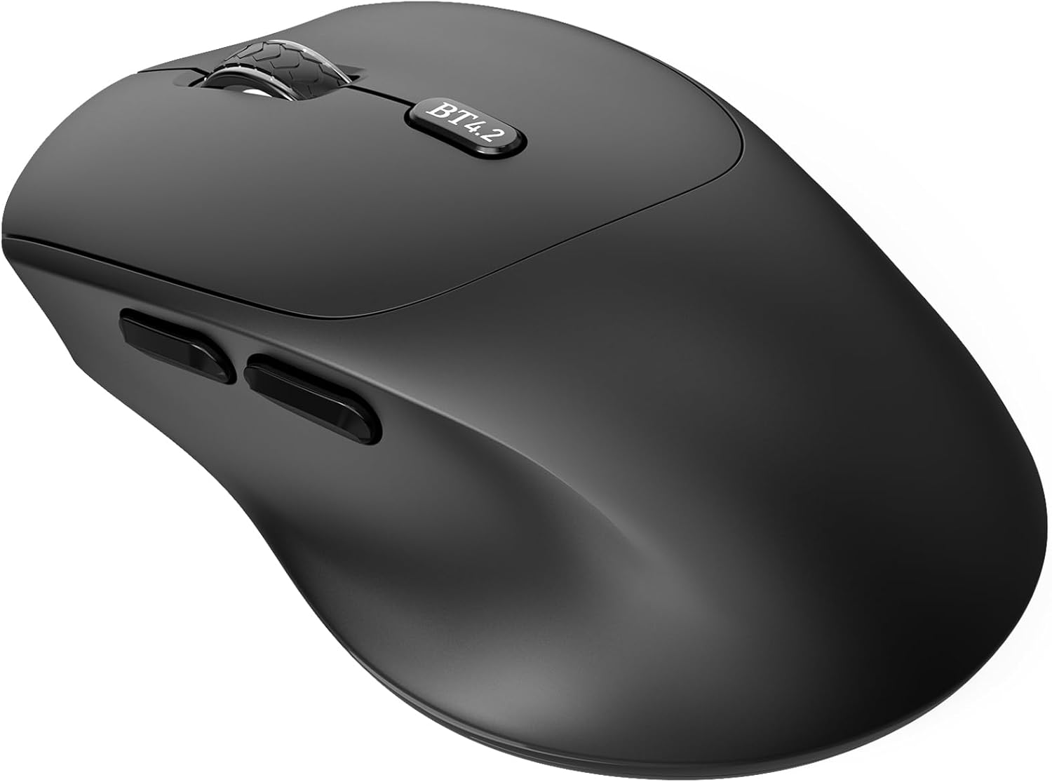 Bluetooth Silent Mouse, Ergonomic Computer Mouse with Side Buttons, BT4.2 Quiet Mice Without USB Receiver, 18 Months Battery Life, Compatible with Chromebook, Laptop, Tablet - Black M272-Black
