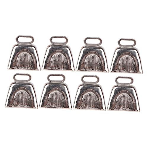 ULDIGI 8pc Silver Cowbells Noisemakers for Outdoor Sports Games Birthday Party Wedding with Handles