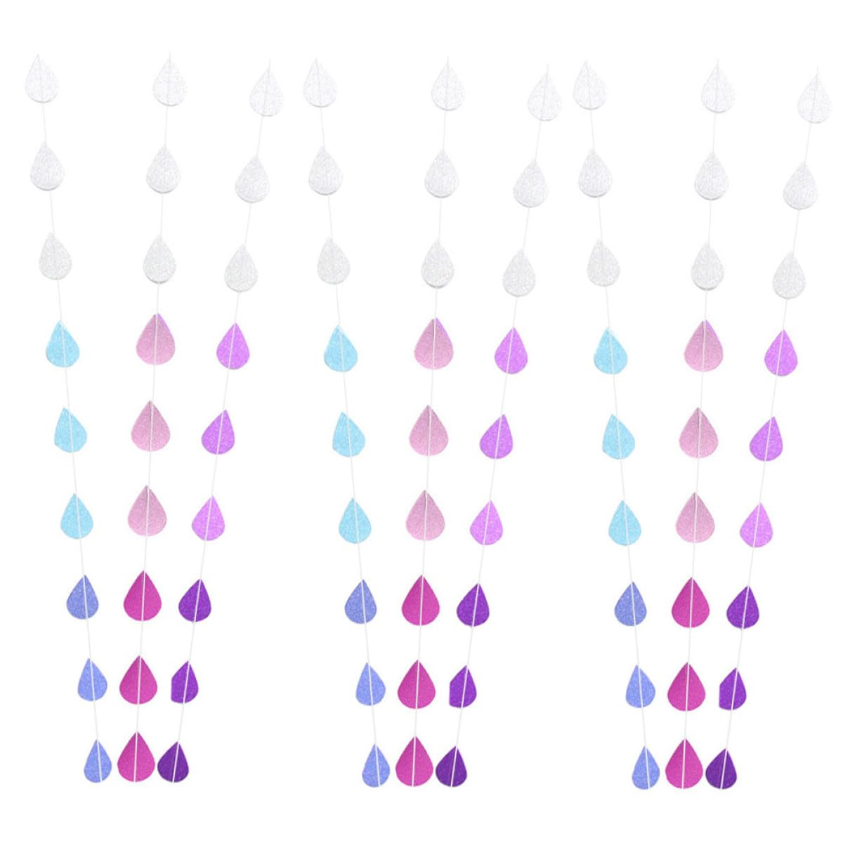 Guirnalda de gotas de agua de papel para solucionar fondos vacíos en fiestas y eventos