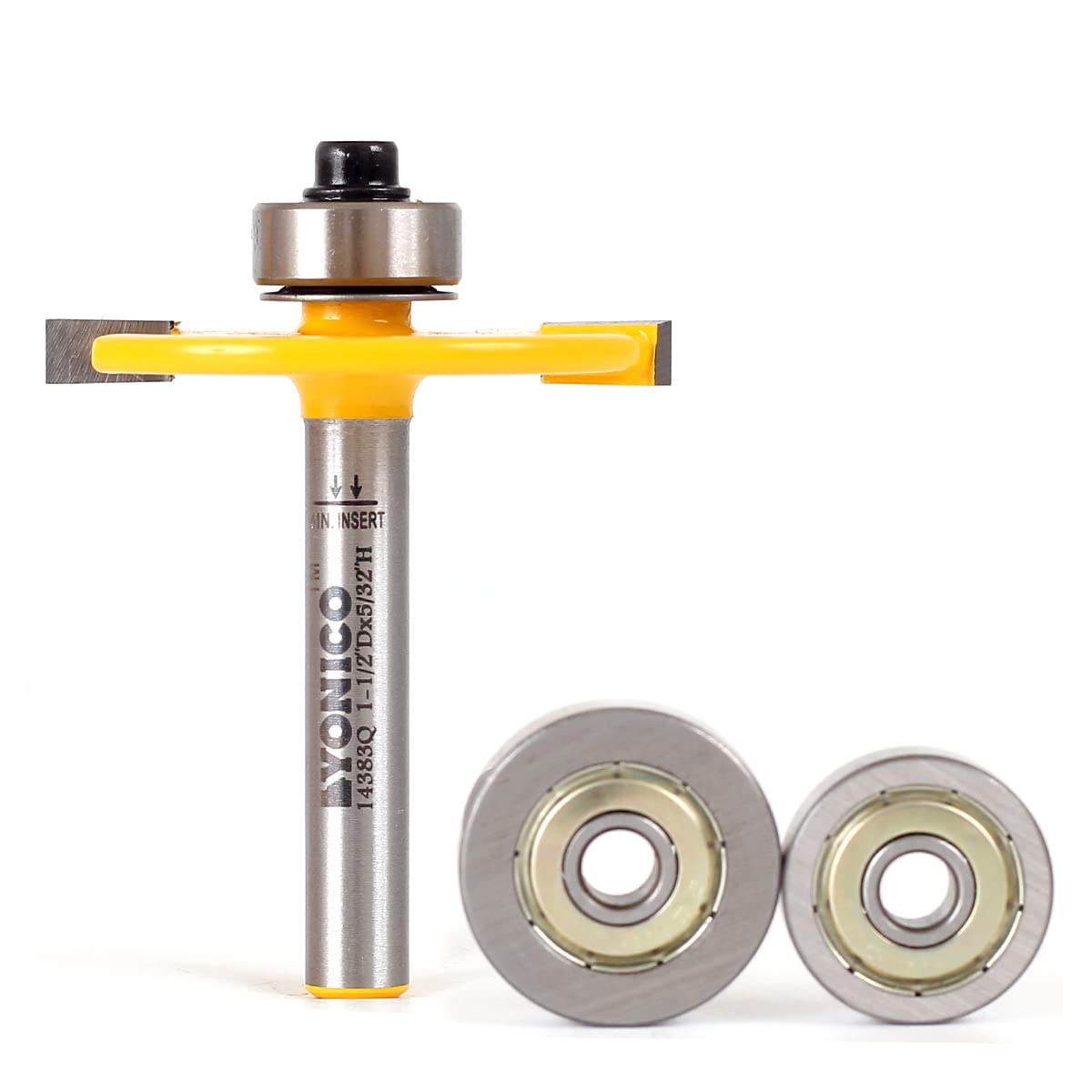 YONICO Biscuit Cutter Joint Slot Router Bit & Bearing Set 1/4-Inch Shank 14383q — image 1