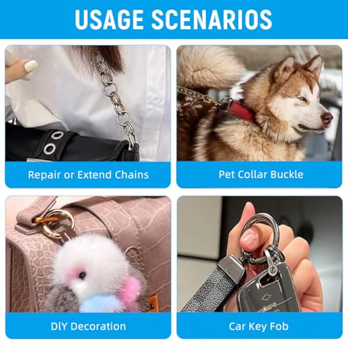 Image of SANNIDHI Spring O Rings Round Spring Snap Keyring Metal Carabiner Clips for Keychain,Handbag,Purse, Dog