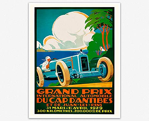Wallbuddy Set Of 6 Car Racing Grand Prix Posters F Poster Formula Poster Car Racing Print Motor Racing Poster 1930, 1936, 1937, 1952, 1966, 1970 (5 X 7) #TOP4