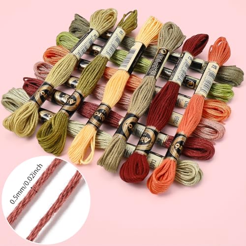 image for CABODYALS 12 Skeins 105 Yards Embroidery Floss Thread Bulk Variegated 