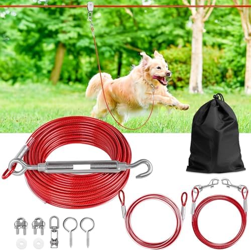 Dog Trolley System Cable Dog Leads Dog Tie Out Runner For Yard