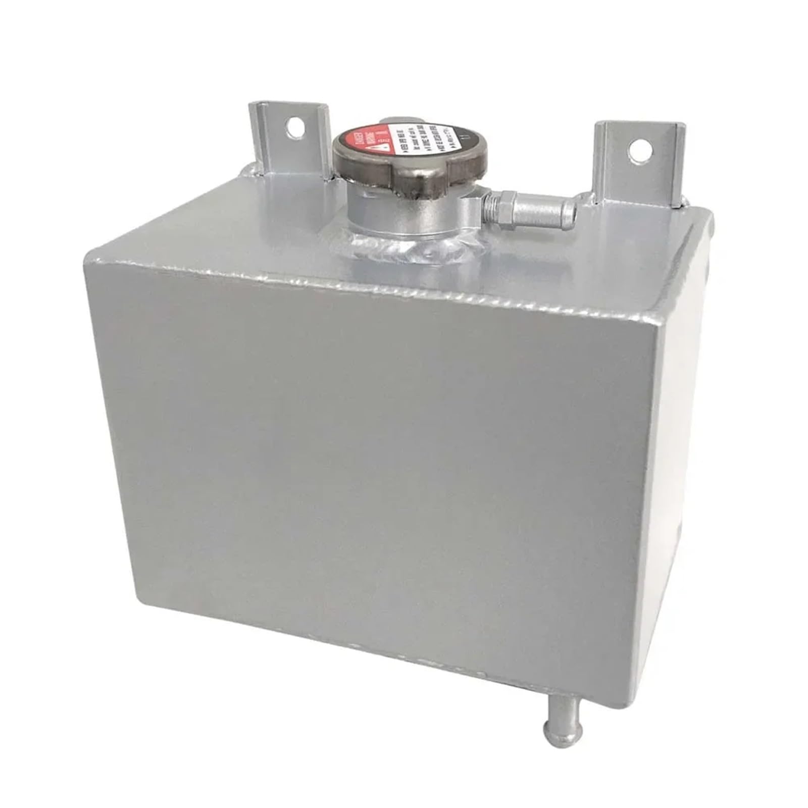 Zestawy do odzysku chłodziwa do samochodów Uniwersalny aluminiowy zbiornik wyrównawczy płynu chłodzącego, zbiornik wyrównawczy, butelka 1,8 l, srebrny