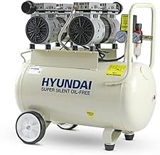 Hyundai 50 Litre Portable Air Compressor, 11CFM/118psi, Oil Free, Low Noise, Electric 2hp 230v Direct Drive, Lightweight, 11CFM/ 300 litres per Minute