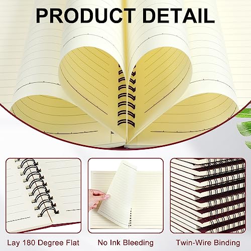 Image of Yahenda 18 Pcs Spiral Notebooks,1 Subject,Wide Ruled, Wine Red