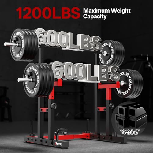 Image of PASYOU Adjustable Squat Rack Stand, Barbell Weight Rack for Home Gym