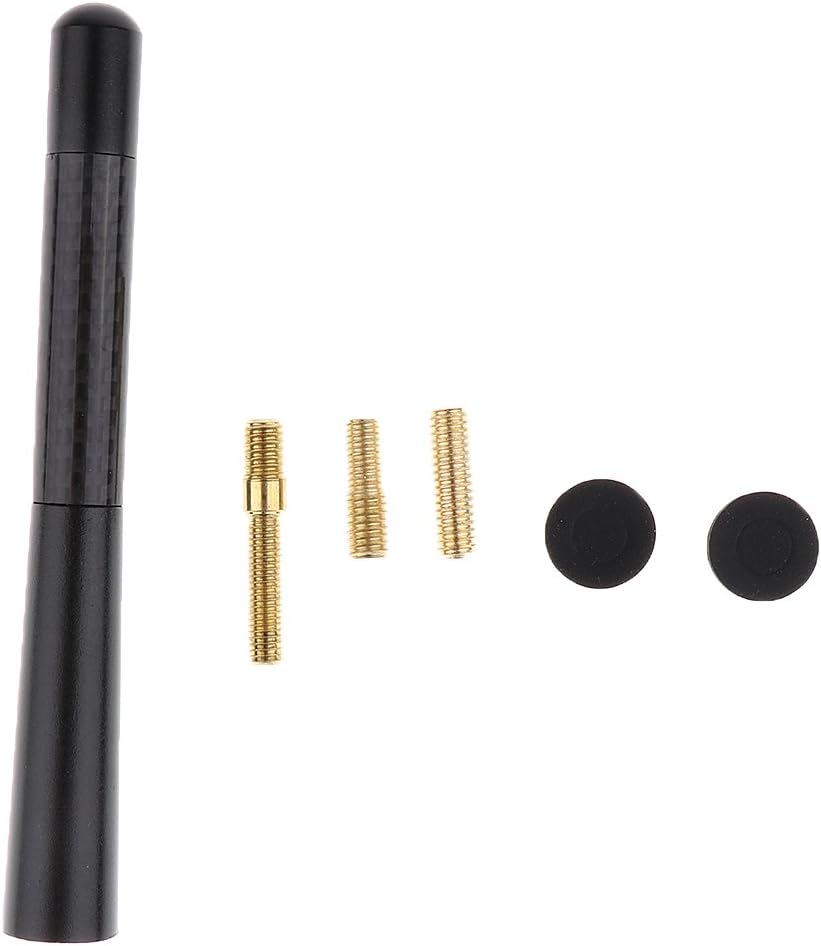 Generic 4.7" Black Universal Carbon Fiber Car Aerial Radio Antenna with Screws