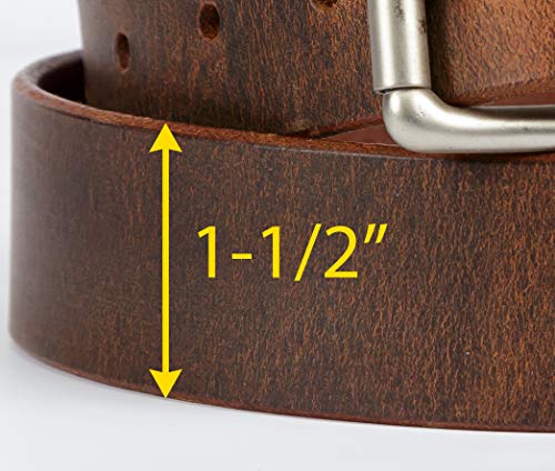Distressed Leather Belt, Worn Leather Look, 100% Full Grain Leather 1-1/2" Made in USA, Lancaster PA4