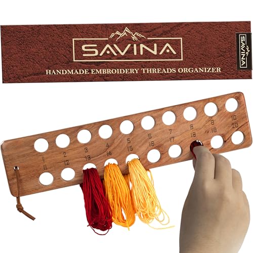 Savina Embroidery Floss Organizer, 20-Hole Cross Stitch Thread Holder Storage Tool, Accessory for Cotton Thread Craft DIY Sewing Storage.