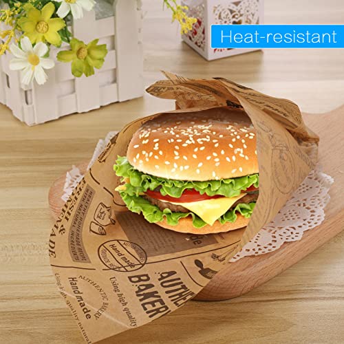Hejo 100 Sheets Deli Paper Sheets, Chips Paper for Basket, Environmentally Friendly Baking Paper, Burger Paper, Wrap Paper for Burgers, Butterbread, Cheese, Fries (25 x 25 cm) - Image 8