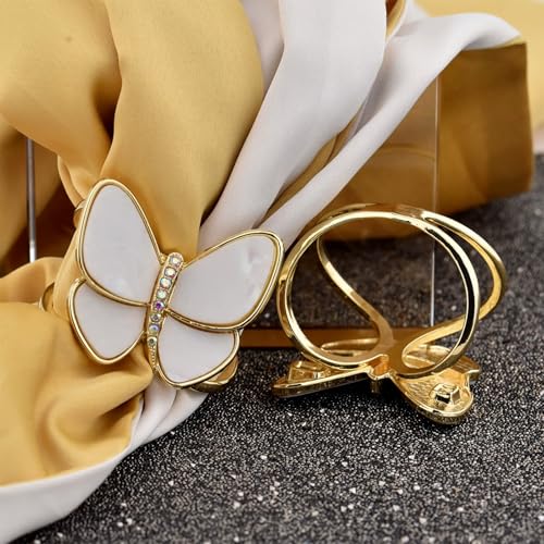 Image of 2 Pcs Scarf Ring Clips for Women Metal Shirt Tightener Cinch Buckle for Silk Scarf Shawl Blouse Sweater T Shirt Clothing Accessories