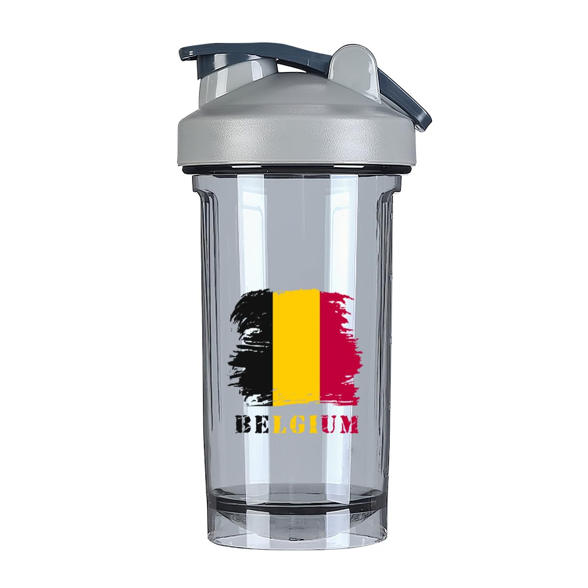 Vintage Belgian Flag 18 Ounce Shaker Cup,Fashion Theme Pattern Shaker Bottle Leak-proof Workout Shake Bottles 500ML/18 oz Perfect for Pre Workout