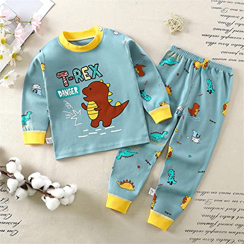 Toddler Baby Boys Girls Soft Cotton 𝐏a𝐣amas Set 𝐒lee𝐩wear Long Sleeve T-shirt & Pants Baby Cartoon (AA-1, 3-4 Years)2