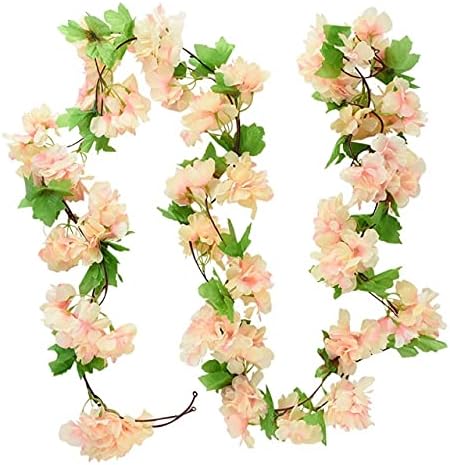 Amazon 23m藤人工花桜つるぶら下げ花ツタ花ひもガーランド壁籐結婚式の家の装飾 造花 オンライン通販
