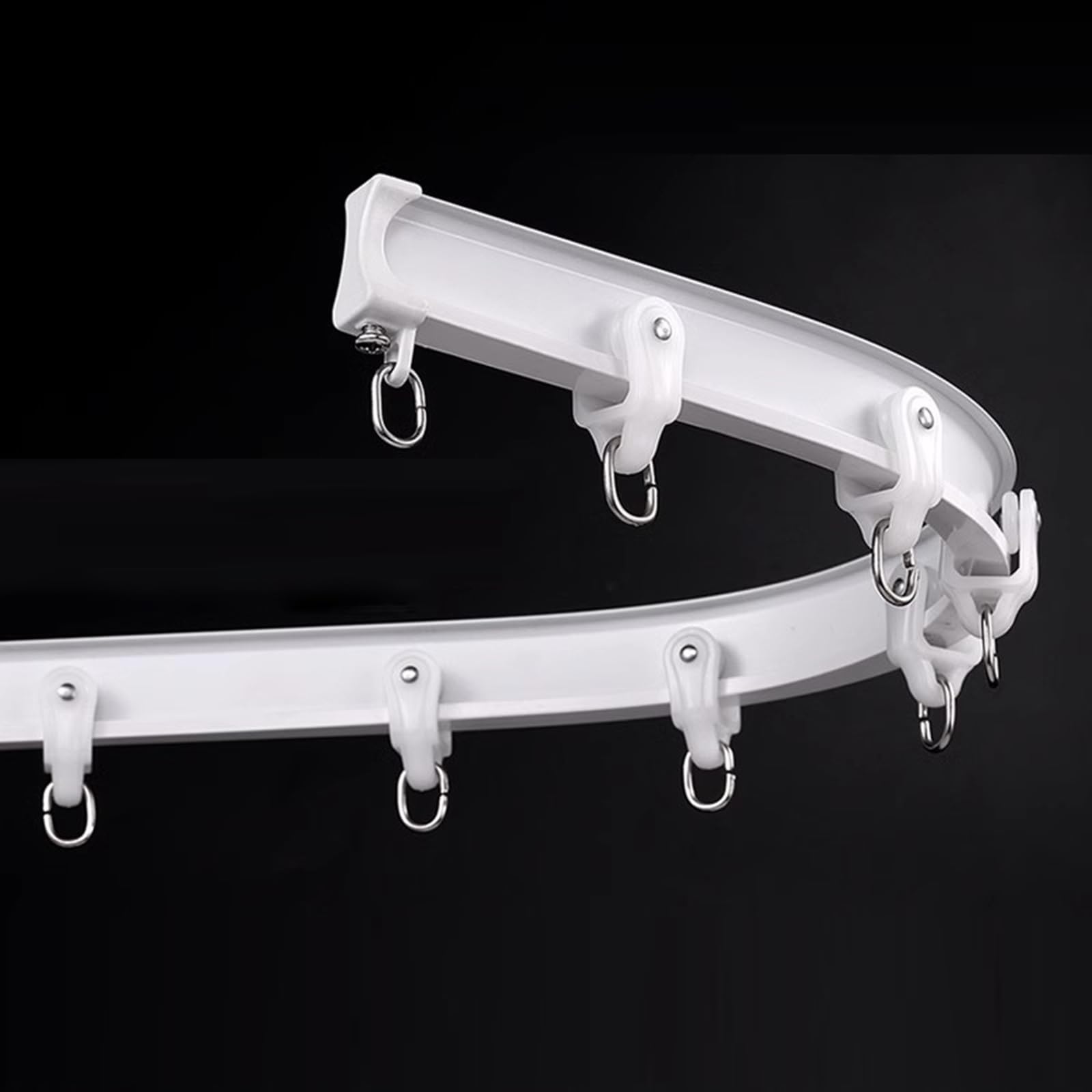 Sistema de riel de Cortina Flexible Blanco, rieles de Cortina deslizantes comerciales para dormitorios, ventanales y hospitales, Barra de Cortina de Ducha (Montaje en Pared: 11 m/36 pies