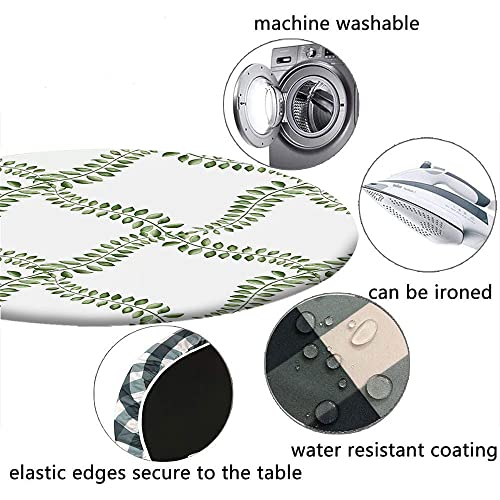 Palm Leaves Round Tablecloth With Elastic Edge, Tropical Jungle Plants Background, 3D Printing Design, Table Decoration Cloth, Buffet Party And Camping, Fit For 36" Table #TOP3