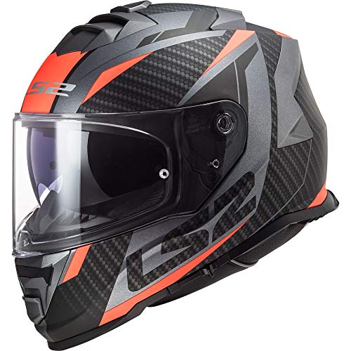 Image of LS2 Helmets - FF800 Storm - Racer - Matt Titanium Fluo Orange - Dual Visor Full Face Helmet (Medim 570MM)