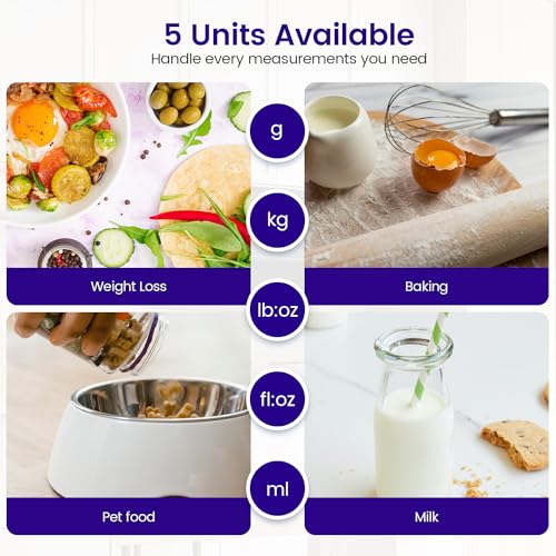 Digitale Keukenweegschaal, USB C Elektronische Keukenweegschaal, 15 kg, Hoge Precisie 1 g/0,1 oz Voedselweegschaal, Professioneel met Hard Functie, Batterijen Inbegrepen food trap - Afbeelding 2