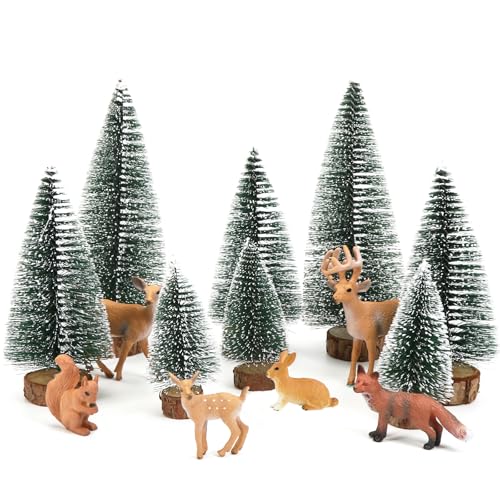 14 Stück Weihnachten Mini Figuren,Weihnachtsbaum Mini Künstlich...