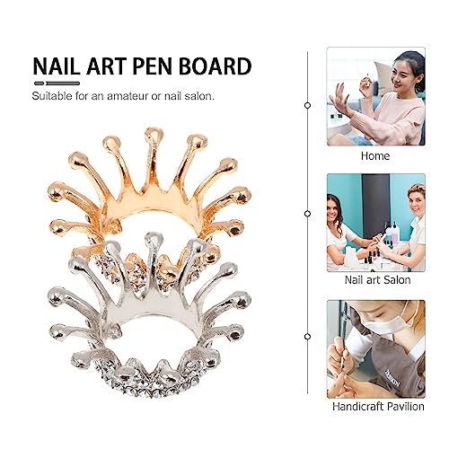 Soporte para pinceles de uñas Lurrose 2 piezas miniatura 4