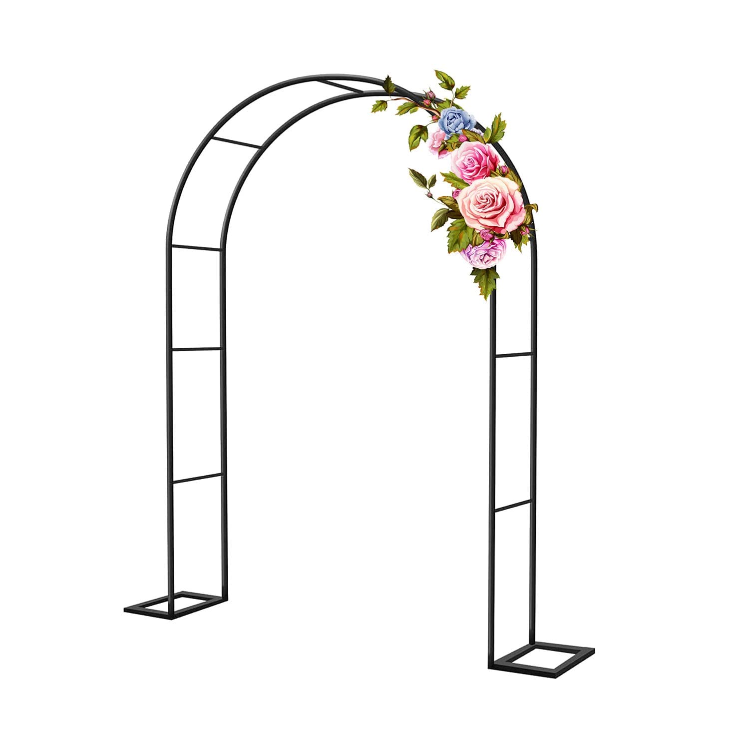 Arco da giardino in metallo con supporto resistente per piante rampicanti, grande arco per matrimonio, per rose, 120 cm di larghezza x 220 cm di altezza (160 cm, 180 cm, 200 cm)