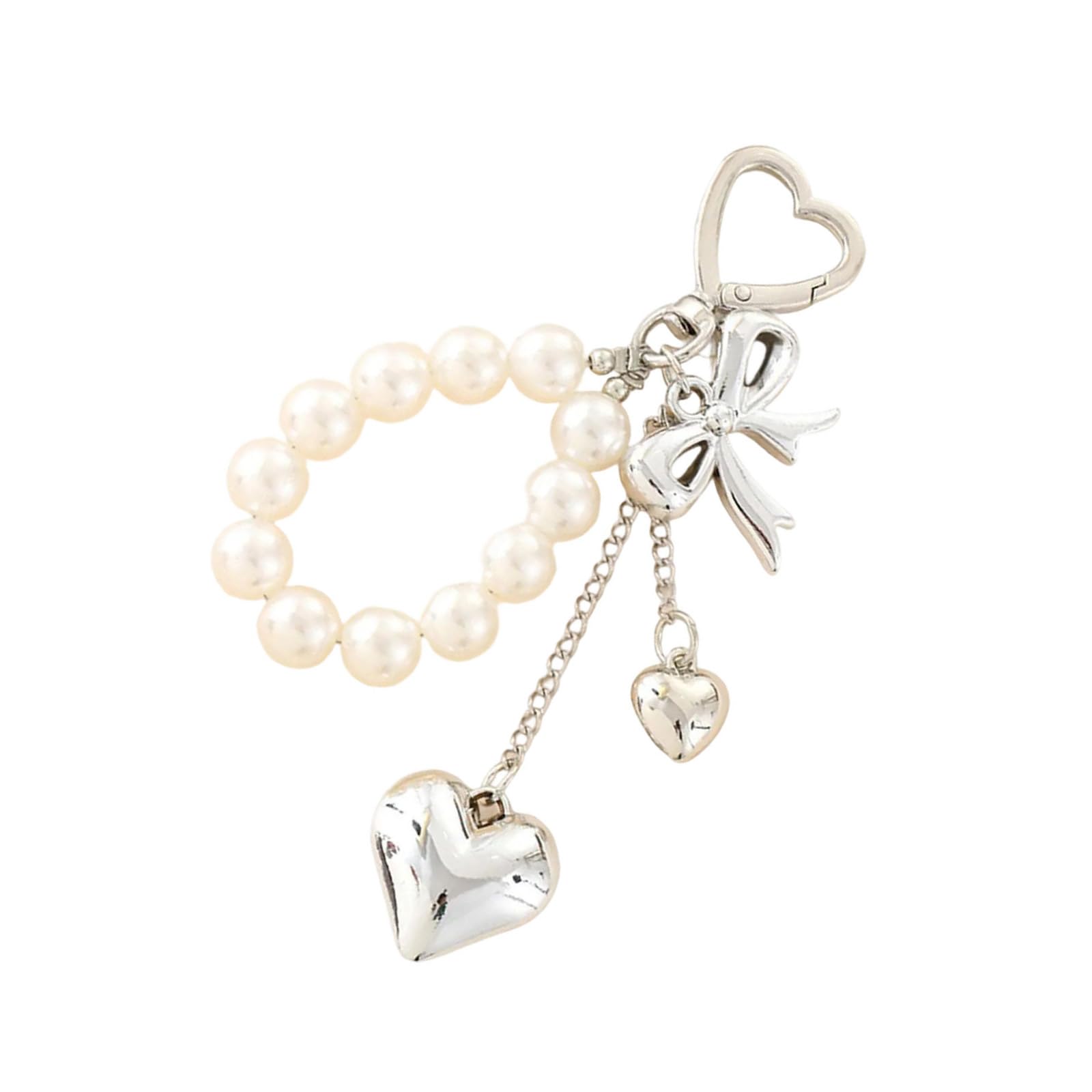 Xjdzineq Bows Keychain Charm Wallet Bag Purse Keyring Pendant Aesthetic Keychains Car Keyring Accessories Pearls Bows Keychain