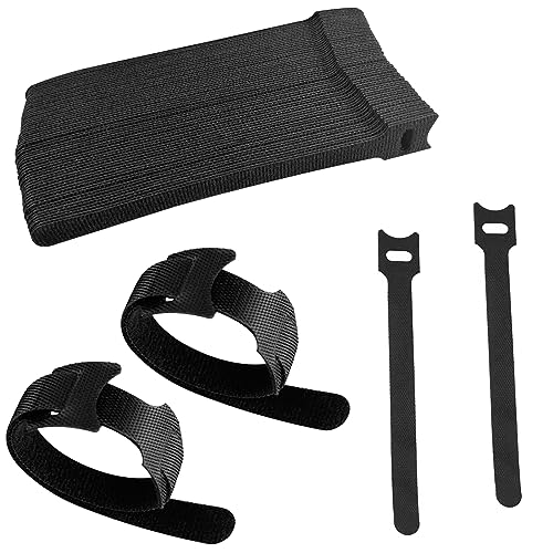Nutabevr 60 Pezzi 145mm Nere Fascette Cavi Riutilizzabili, Fermacavo Adesivo, cinghie per cavi multiuso, Stringicavi Regolabili per cinghie di fissaggio utilizzate per cuffie, telefoni elettronici