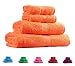 Trident Soft and Light 100% Combed Cotton 400 GSM 4-Pieces (Bath & Hand) Towel Gift Set, Orange