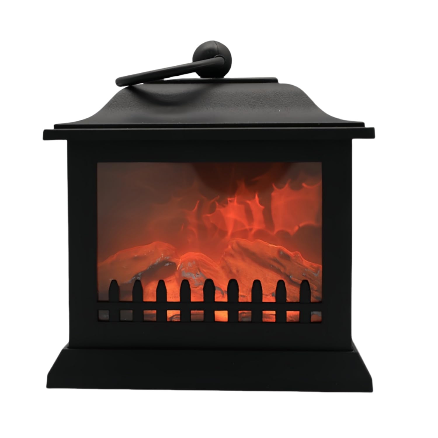Simulated LED Fireplace Lantern USB & Battery Powered Flameless Light With Simulation Flame Table Decorative Lamp Mini Fireplace Ornament for Cozy Home Decor Free Standing Electric Log Burner