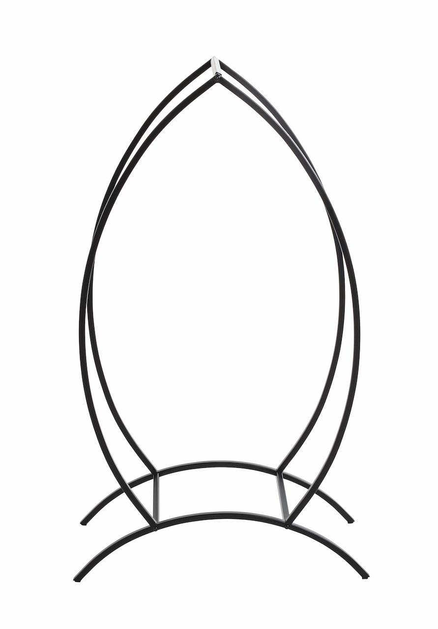 HAKU Porta legna da ardere nero, metallo - Dim. L 47 cm x A 80 cm x P 20 cm, Stile Moderno