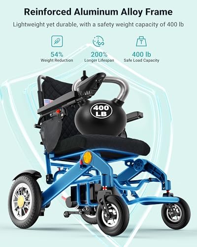Image of 20 inch Wide Seat Electric Wheelchairs for Adults, 400 LB Capacity | Reversible Armrests | All-Terrain | 25 Mile Range | 500W Motor | 13 inch Tires | Suit for Seniors, Handicap & Travel, Daily Use