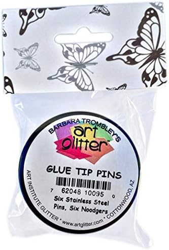 Art Glitter Glue Tip Pins-Six Stainless Steel Pins, Six Noodgers