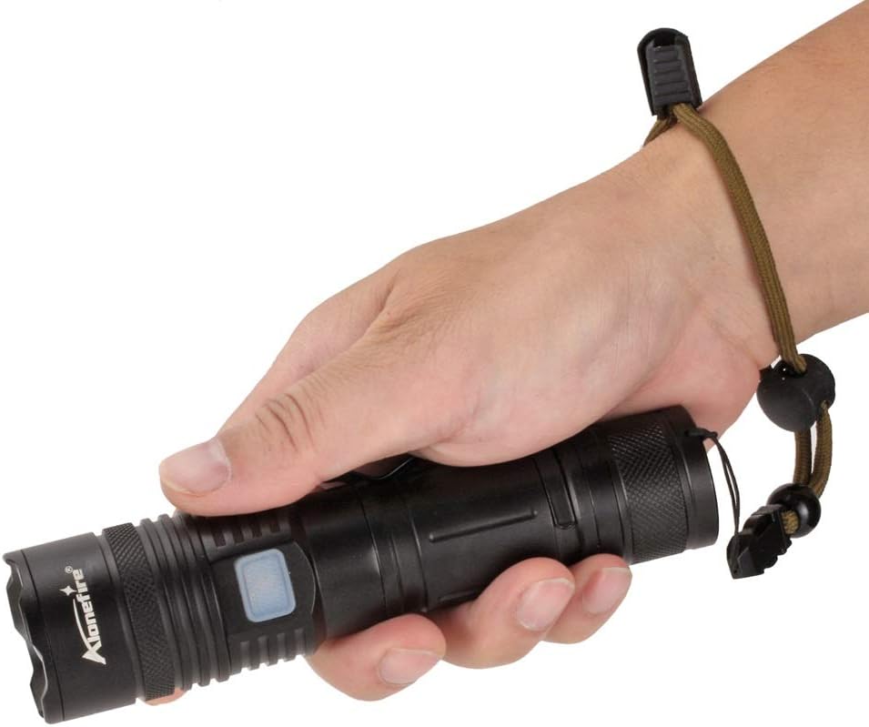 ALONEFIRE X37 Multicolor LED Flashlight 4 Color Change White Blue Green Red Light RGB USB Rechargeable Zoom Waterproof with Reverse Charging, Rechargeable Battery for Tracking Deer Hunting Fishing