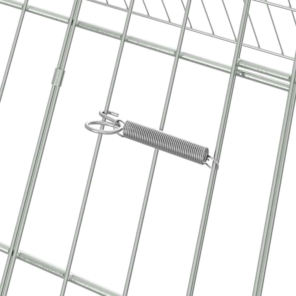 Feuerverzinkter Stahl Kaninchenkäfig Silber 430 x 100 x 85 cm für Außenbereich, wetterfestes Kaninchengehege mit modernem Design, stabiles Hasengehege für Garten und Terrasse