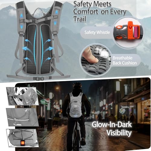 Image of WOLT Hydration Backpack 18L Hiking Water Backpack with 2L Water Bladder for Men Women, Hydration Pack for Running Cycling Biking and Climbing