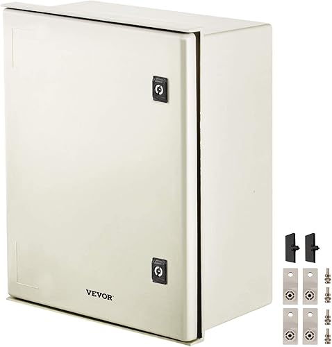 VEVOR NEMA - Caja eléctrica de acero de fibra de vidrio, 20 x 16 x 8 pulgadas, IP66 impermeable y a prueba de polvo para uso en interiores y