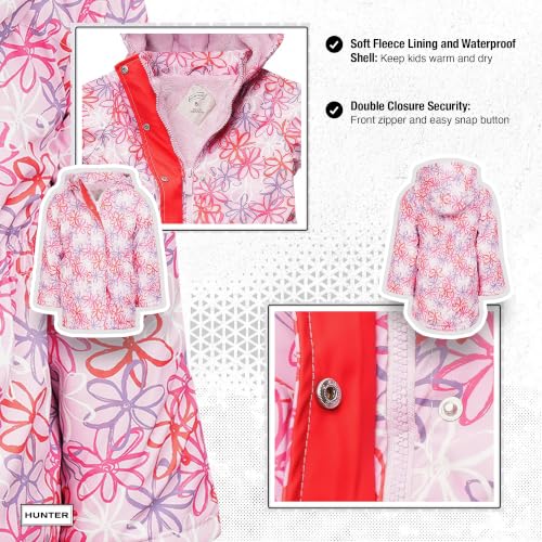Image of Hunter Clothes Girls - Plush Lined Waterproof Rain Jacket with Hood | Lightweight Windbreaker Coat for Girls Sizes (2T-12)