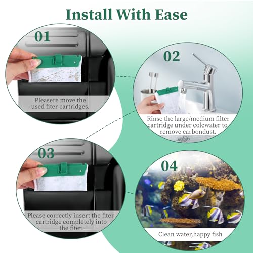 Image of 8 Pcs Aquarium Filter Cartridges for Tetra Whisper Filters,Fish Tank Filters Cartridges Compatible with Whisper Repto Filter,Replacement Cartridge Compatible with 10i /PF10 /IQ10(Medium)
