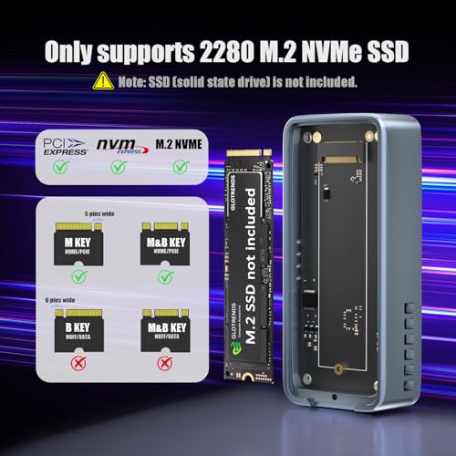 GLOTRENDS EM6003 Carcasa SSD M.2 NVMe hasta 8TB miniatura 7