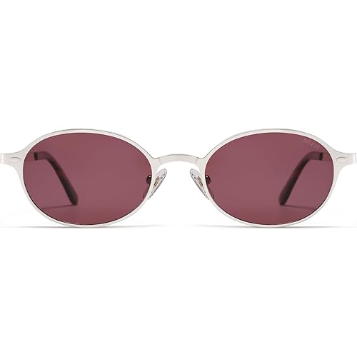 SOJOS Retro Trendy Oval Polarized Sunglasses Womens Mens, 80s 90s Chic Small Round Metal Frame Sunnies SJ1260