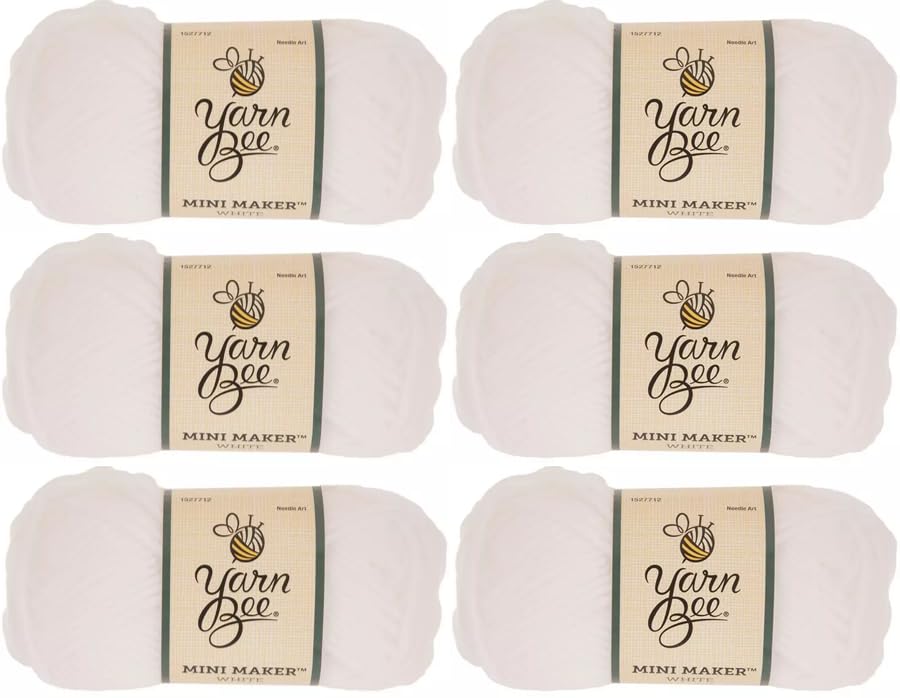 Amazon.com: Hobby Lobby Yarn Bee Mini Maker Yarn, 100 White, Set