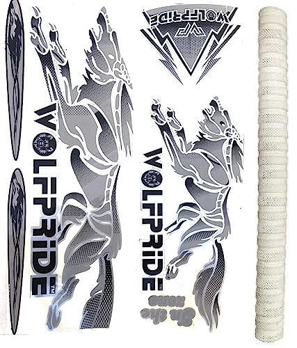 Image of IN THE ZONE GRAY /WHITE CRICKET BAT STICKER PACK (STICKER+GRIP) Bat Sticker (Multicolor)