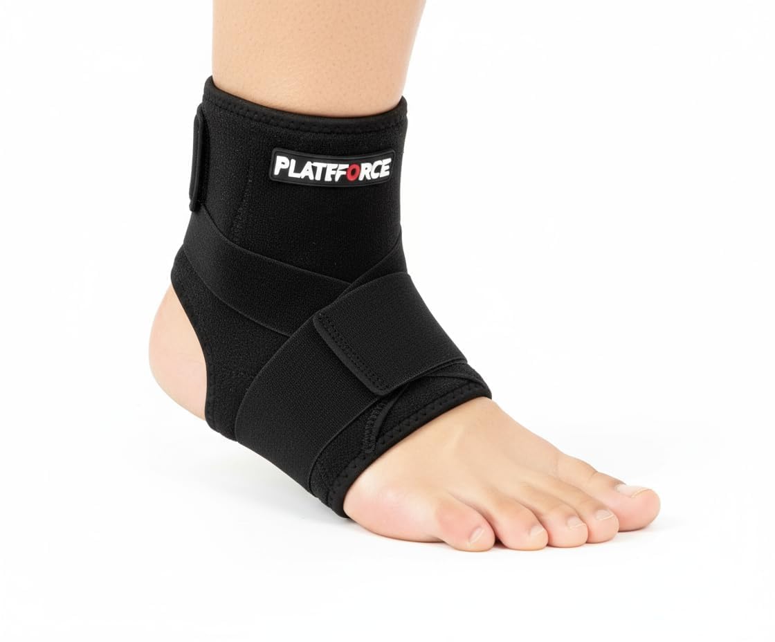 Ankle Support Compression Brace, Pain Relief & Recovery, Protection Guard for Gym, Running, Injuries, Sports, Black-image-36