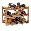 Relaxdays klein, Flaschenregal 12 Flaschen Wein, H x B x T: 28 x 21 x 42 cm, natÃ¼rlich, Holz, Weinregal Walnuss mit 3 Ebenen